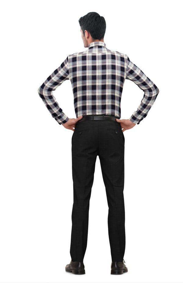 Black Cotton Checkered Full Sleeves Shirt - Image 2
