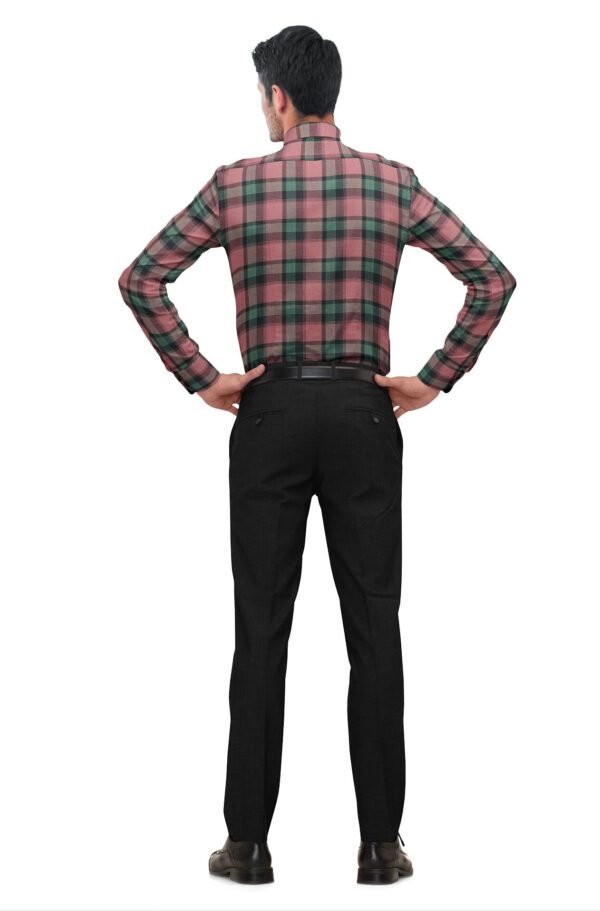 Brown Cotton Checkered Full Sleeves Shirt - Image 2