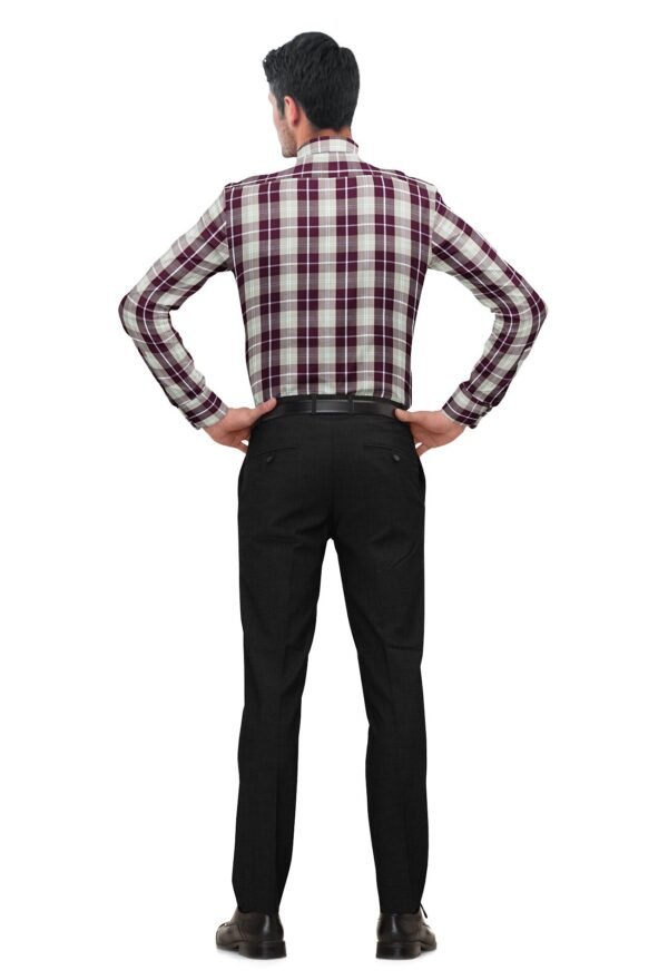 Brown Cotton Checkered Full Sleeves Shirt - Image 2