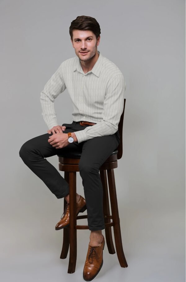 Striped Cotton Linen Full Sleeves Shirt