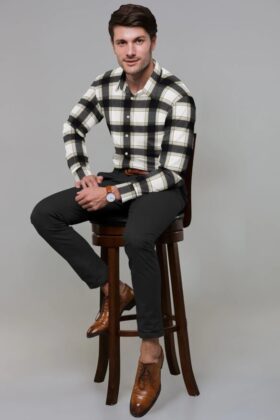 Cotton Checkered Linen Full Sleeves Shirt