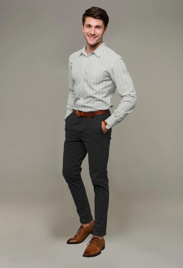 Striped Cotton Linen Full Sleeves Shirt - Image 5