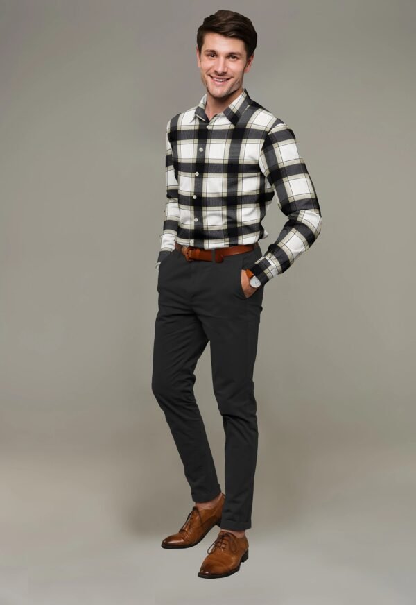 Cotton Checkered Linen Full Sleeves Shirt - Image 5