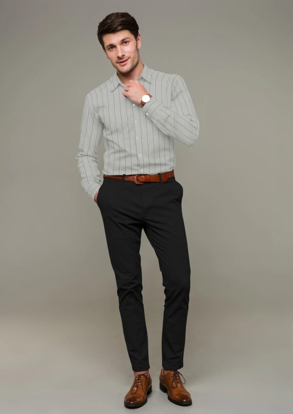 Striped Cotton Linen Full Sleeves Shirt - Image 4
