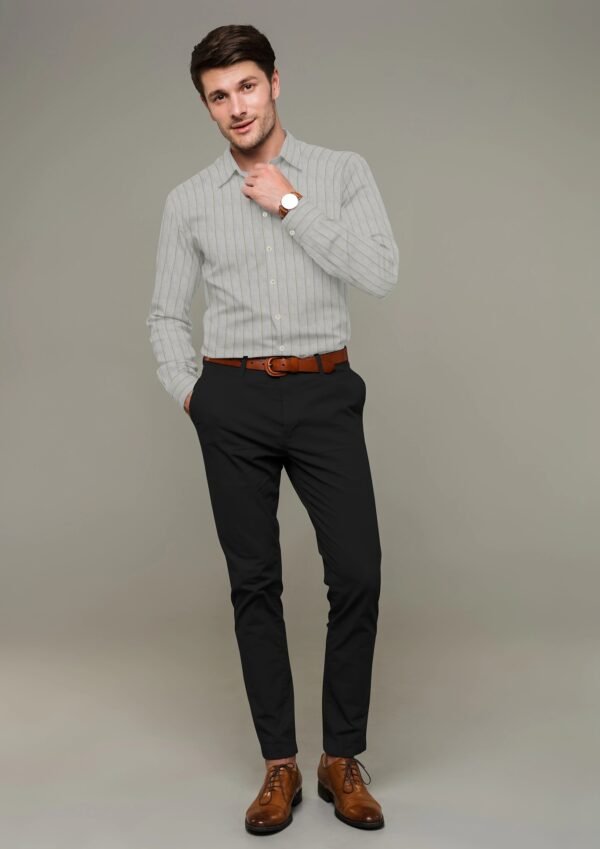 Striped Cotton Linen Full Sleeves Shirt - Image 4