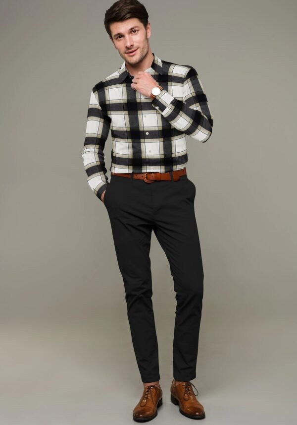 Cotton Checkered Linen Full Sleeves Shirt - Image 4