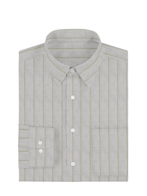Striped Cotton Linen Full Sleeves Shirt - Image 2