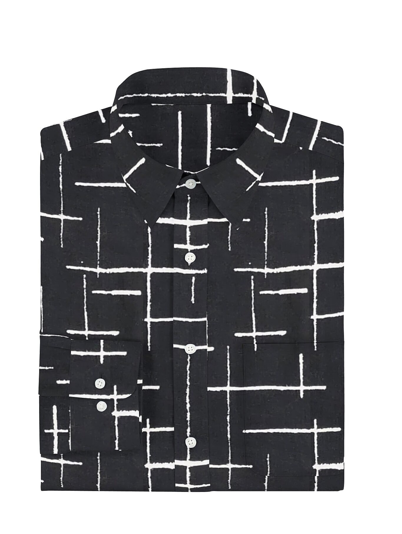 Printed Cotton Linen Full Sleeves Shirt - Image 2