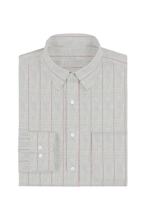 Striped Linen Cotton Full Sleeves Shirt - Image 2