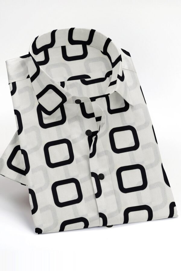Printed Linen Cotton Half Sleeves Shirt - Image 2