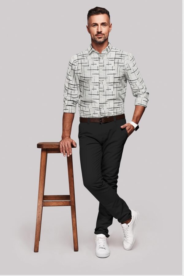 Printed Cotton Linen Full Sleeves Shirt - Image 3