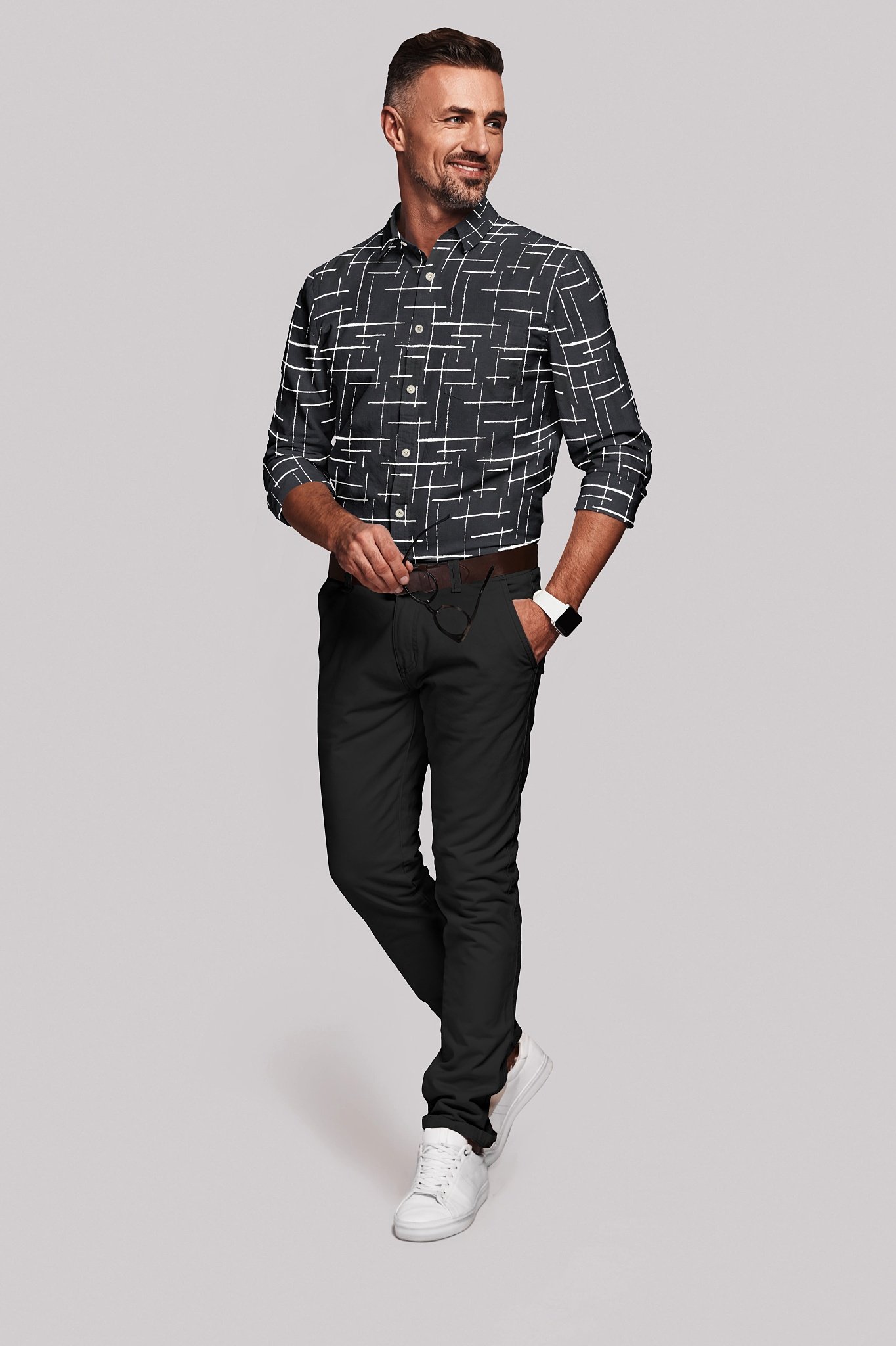 Printed Cotton Linen Full Sleeves Shirt - Image 4