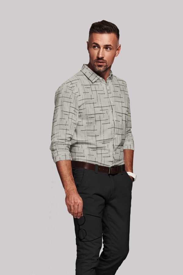 Printed Linen Cotton Full Sleeves Shirt