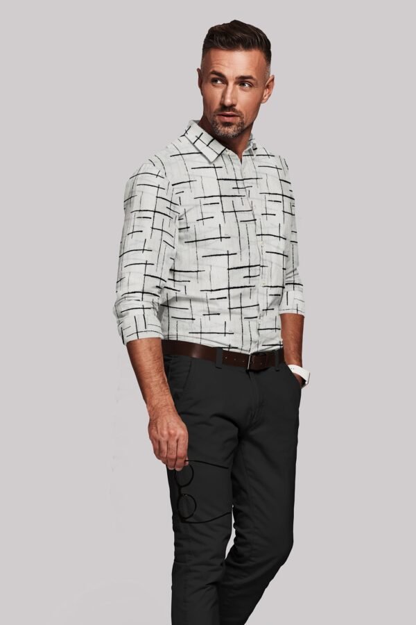 Printed Cotton Linen Full Sleeves Shirt