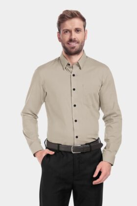 Brown Satin Full Sleeves Shirt
