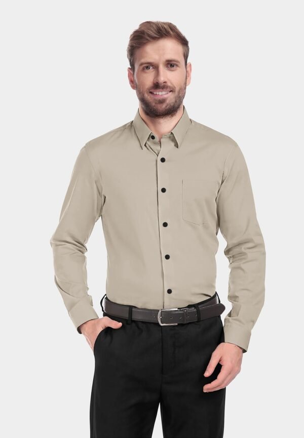 Brown Satin Full Sleeves Shirt - Image 4