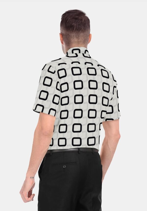 Printed Linen Cotton Half Sleeves Shirt - Image 3
