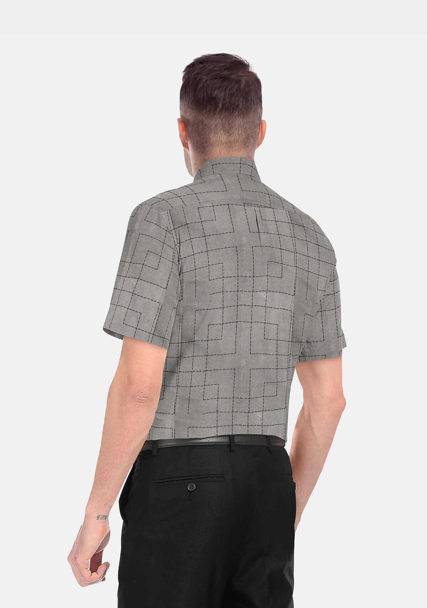 Printed Linen Cotton Half Sleeves Shirt - Image 2