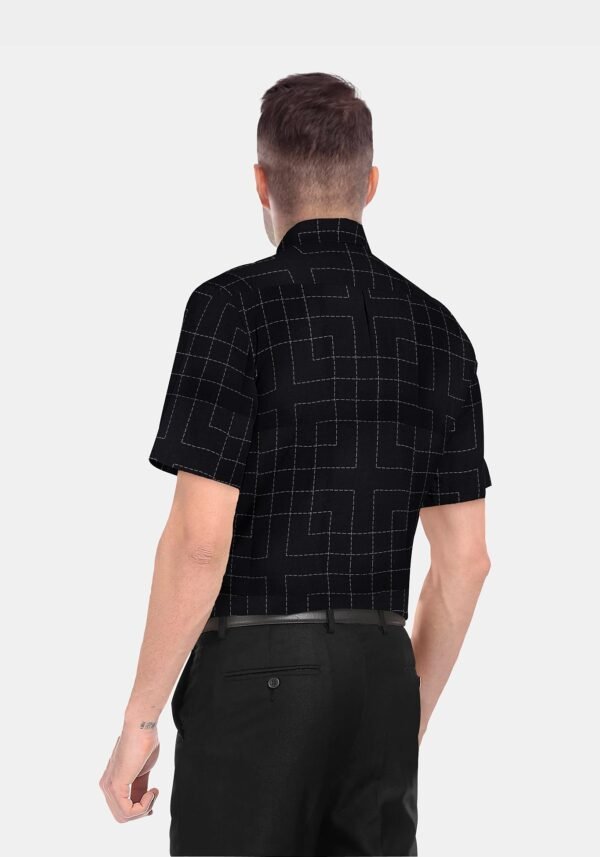 Printed Linen Cotton Half Sleeves Shirt - Image 2