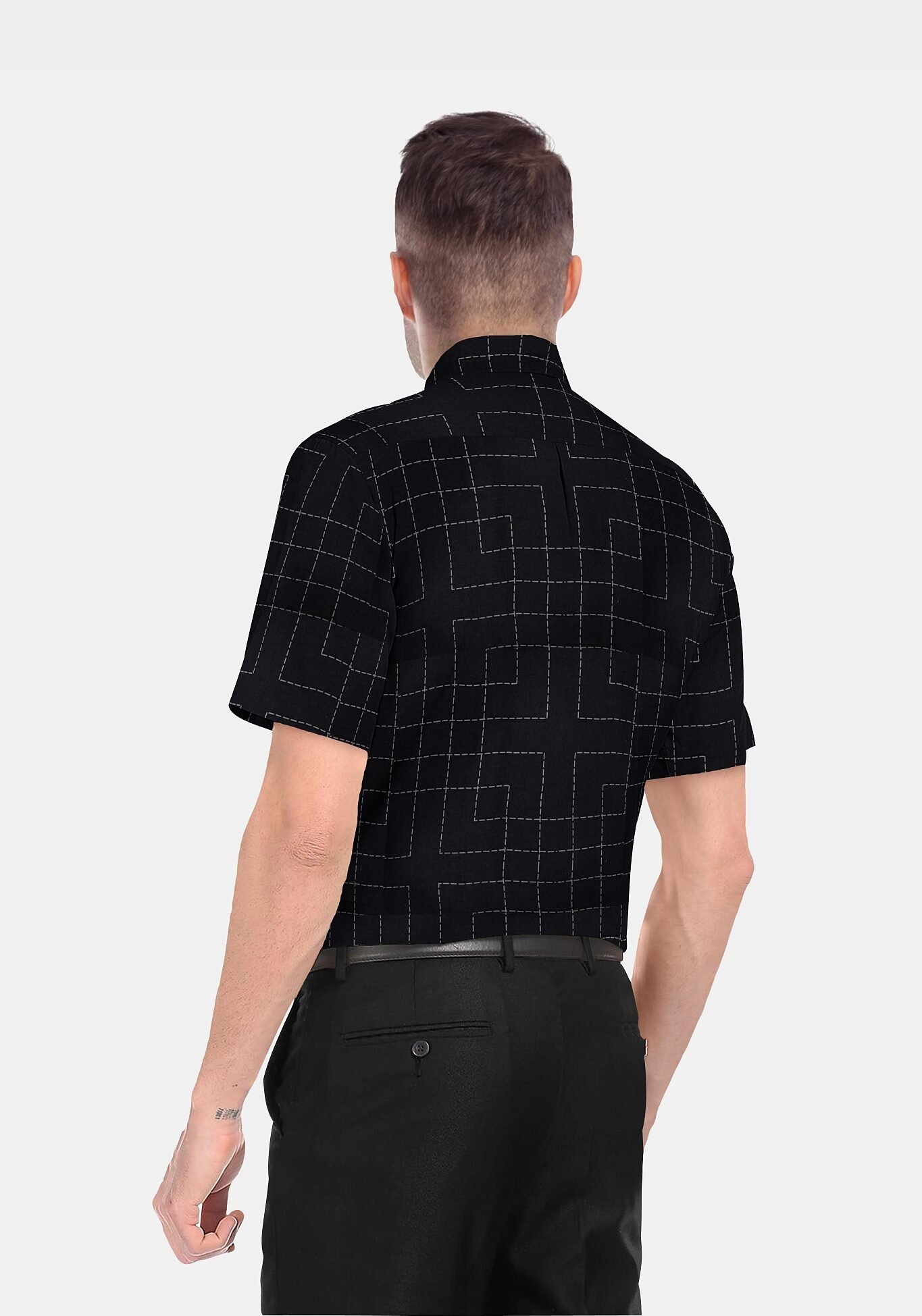 Printed Linen Cotton Half Sleeves Shirt - Image 2