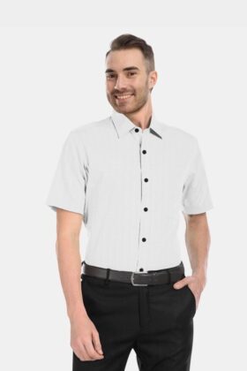 Popcorn White Half Sleeves Shirt