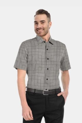 Printed Linen Cotton Half Sleeves Shirt