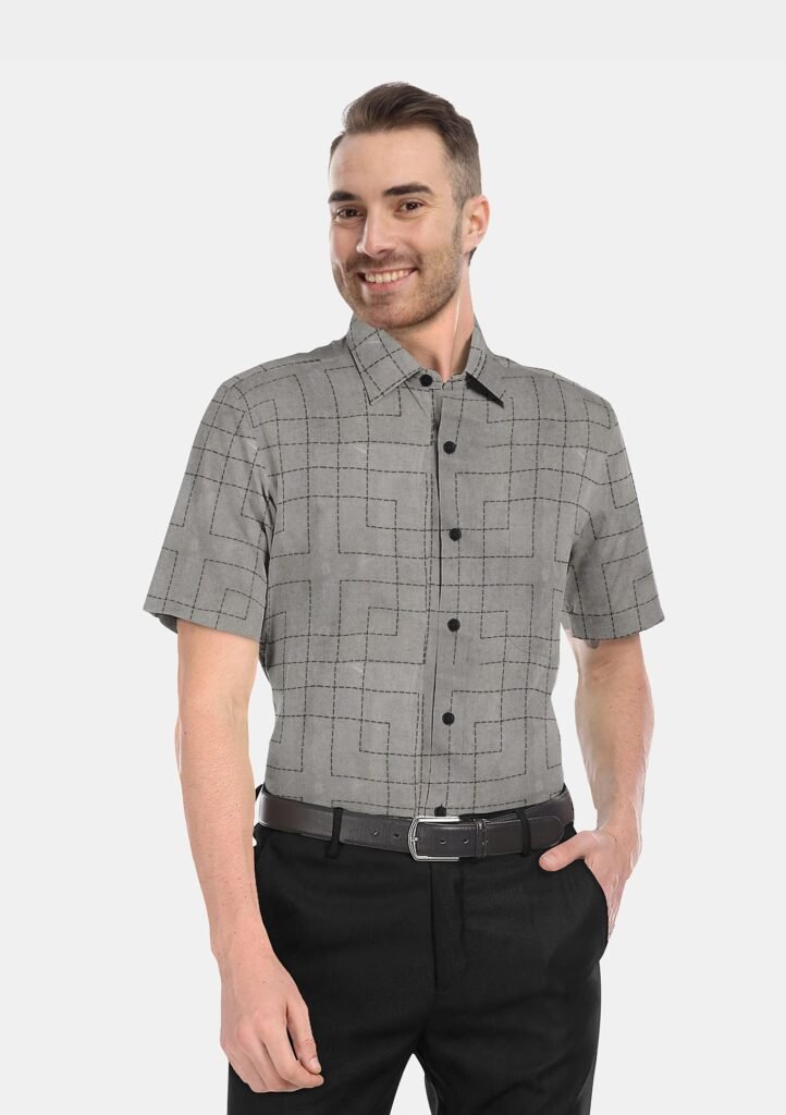 Printed Linen Cotton Half Sleeves Shirt