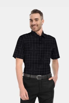 Printed Linen Cotton Half Sleeves Shirt