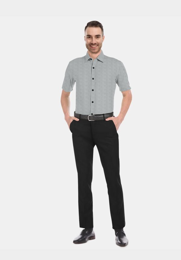 Printed Linen Cotton Half Sleeves Shirt - Image 3