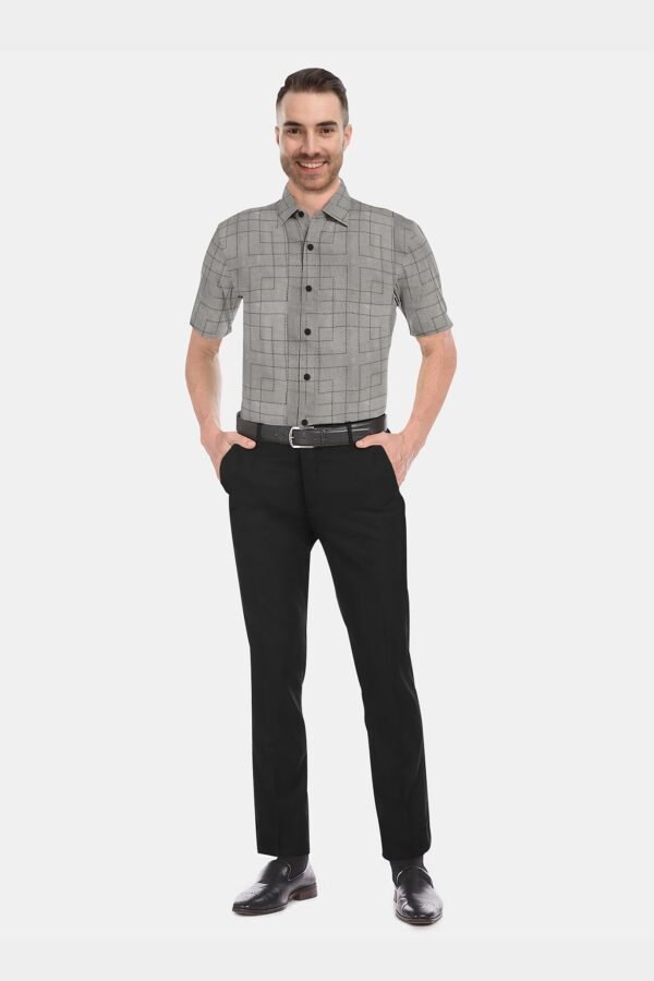Printed Linen Cotton Half Sleeves Shirt - Image 3