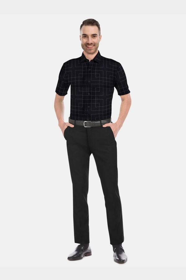 Printed Linen Cotton Half Sleeves Shirt - Image 3