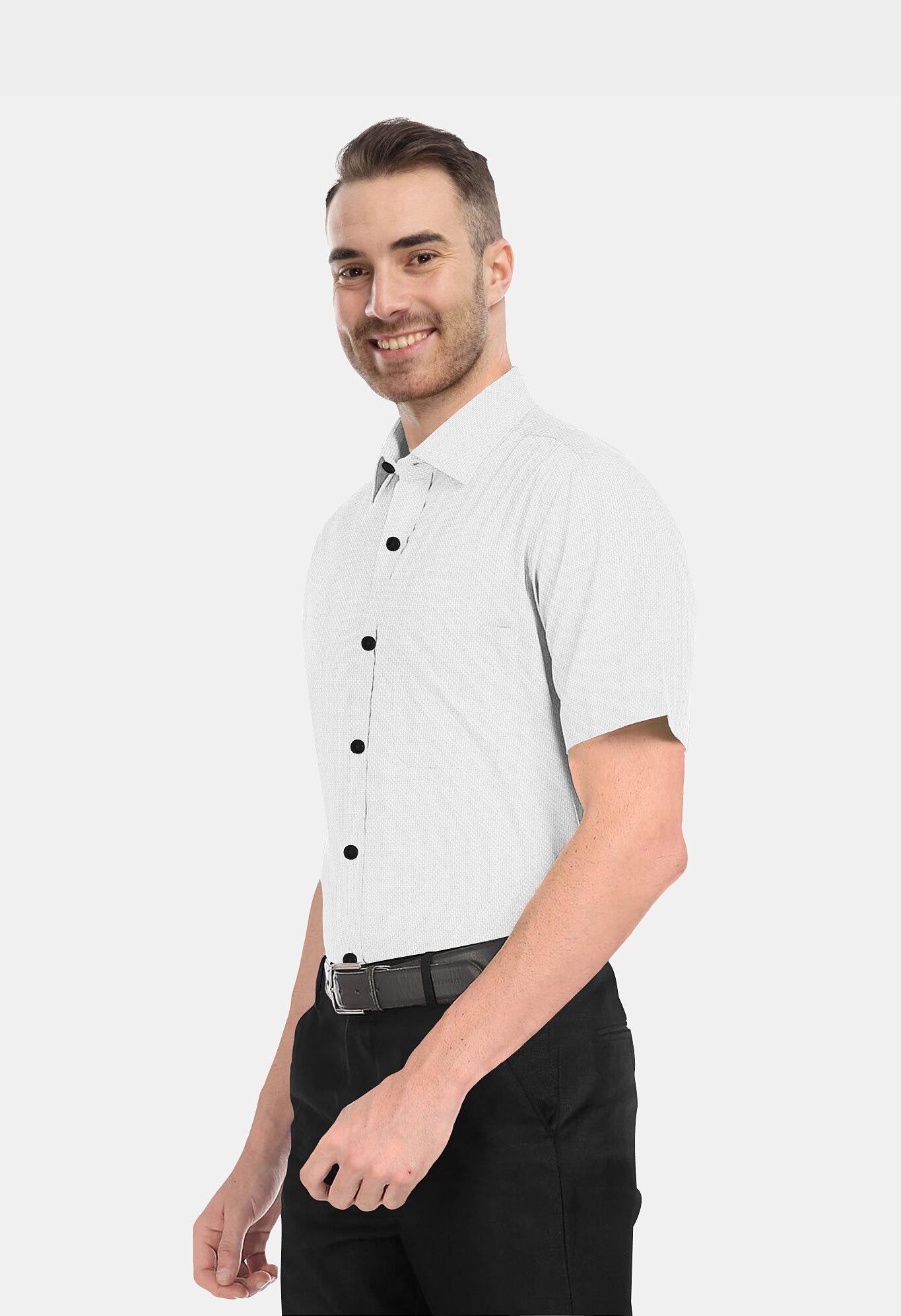 Popcorn White Half Sleeves Shirt - Image 4