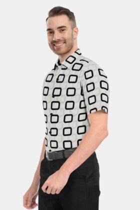 Printed Linen Cotton Half Sleeves Shirt