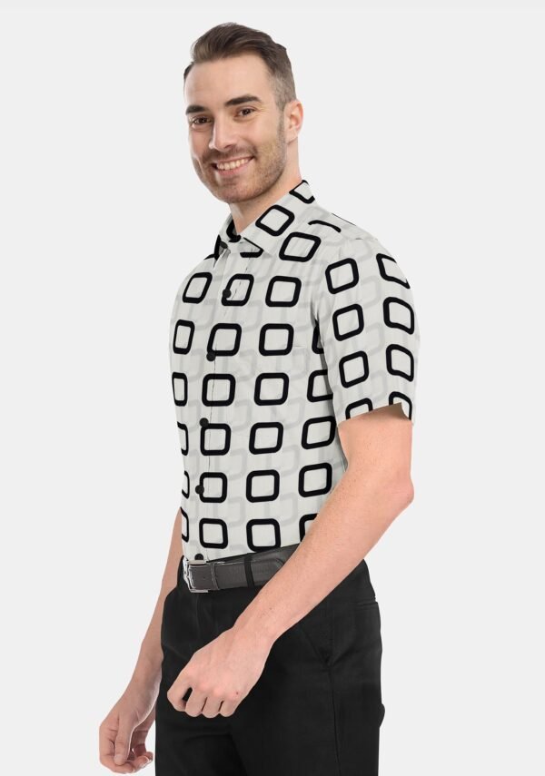 Printed Linen Cotton Half Sleeves Shirt