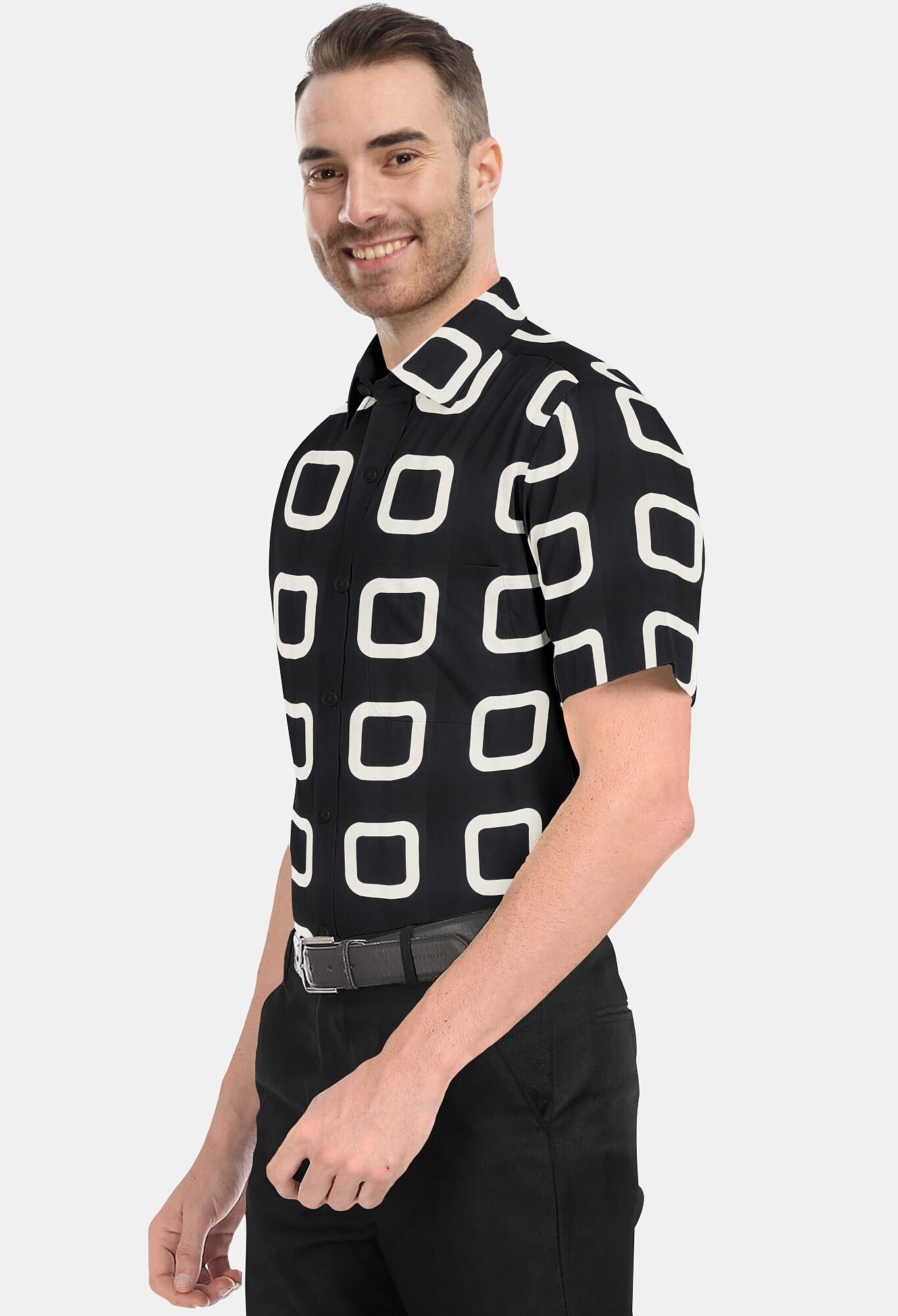 Printed Linen Cotton Half Sleeves Shirts