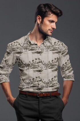 Printed Cotton Linen Full Sleeves Shirt